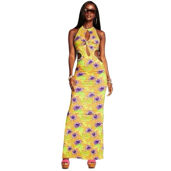 I AM GIA Green Hibiscus Print 'Valera' Maxi Dress - Picture 3 of 13